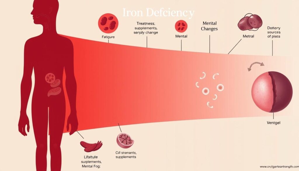 geležės trūkumo stadijos